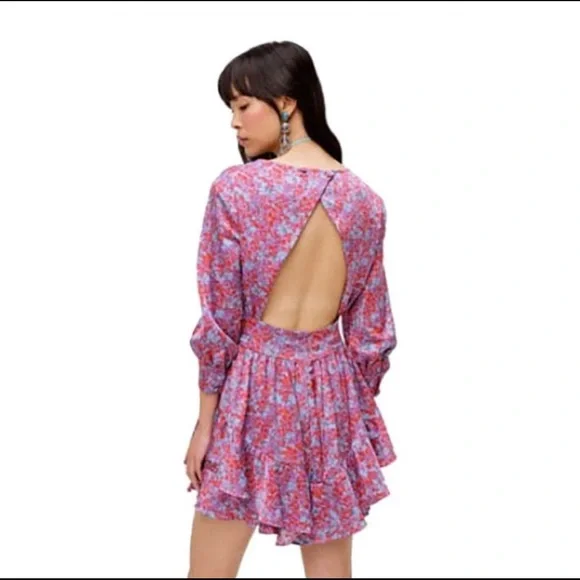 NWOT For Love and Lemons Shiloh Floral Mini Dress - Picture 2 of 3